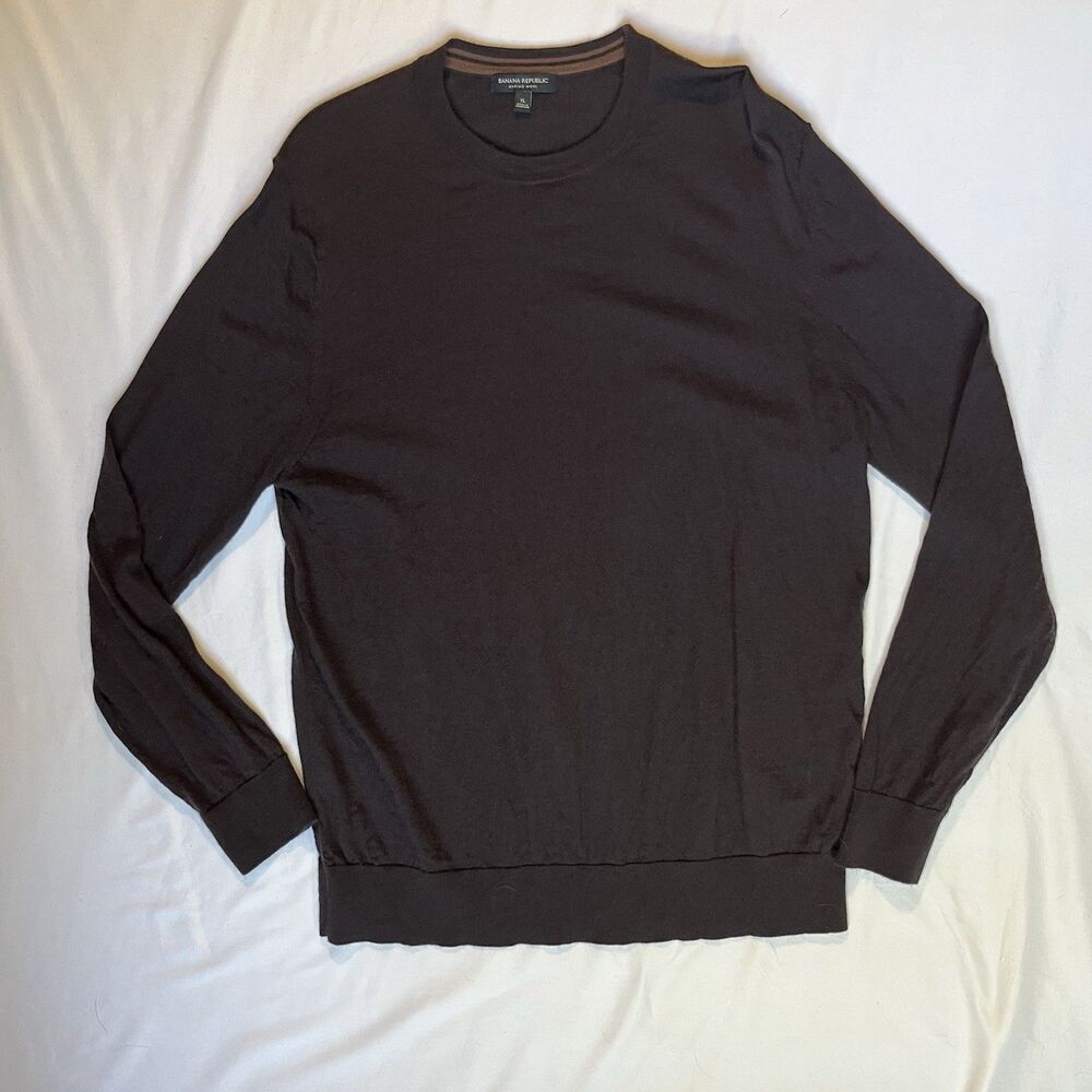 Banana Republic Merino Wool Sweater Men's XL Brown Crewneck